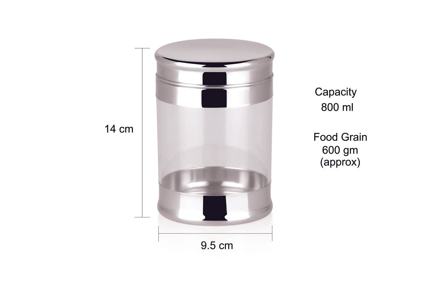 NATULIX Stainless Steel Containers for Kitchen | Circular See Through / Transparent Container for storage - Pack of 6