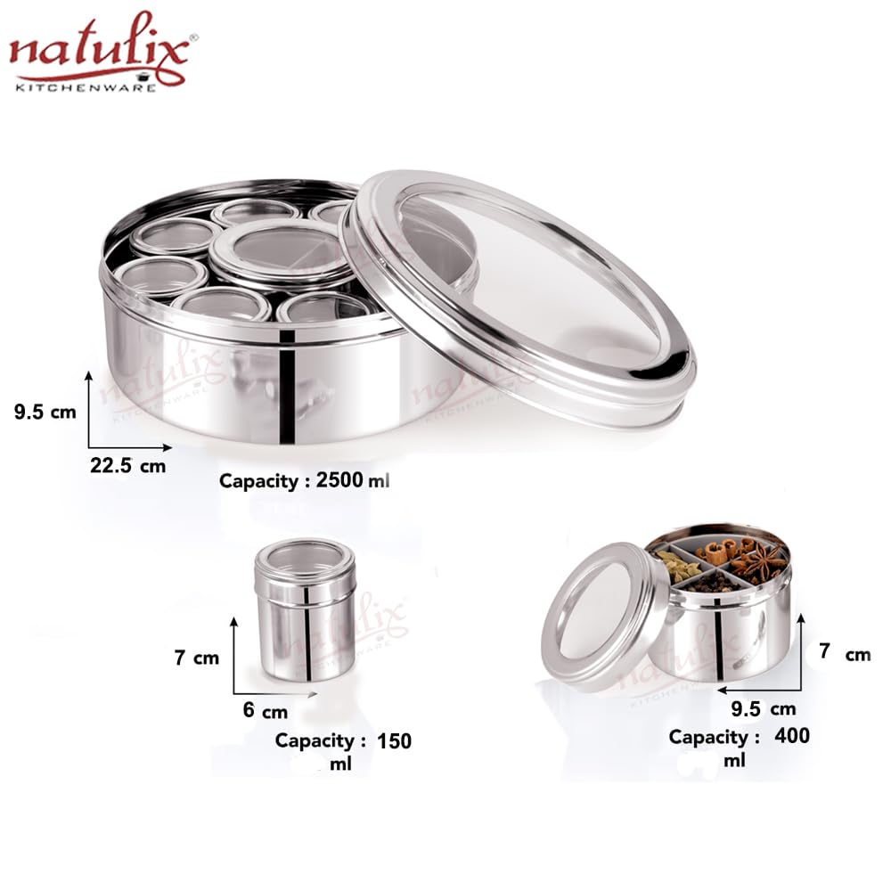 NATULIX 12 in 1 Stainless Steel Spice Box