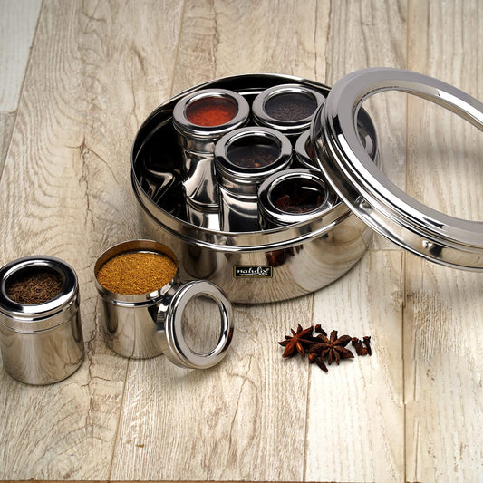 NATULIX 7 in 1 Stainless Steel Spice Box